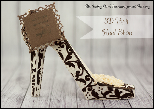 Download Flocked Flourish 3d High Heel Happycardfactory Designs